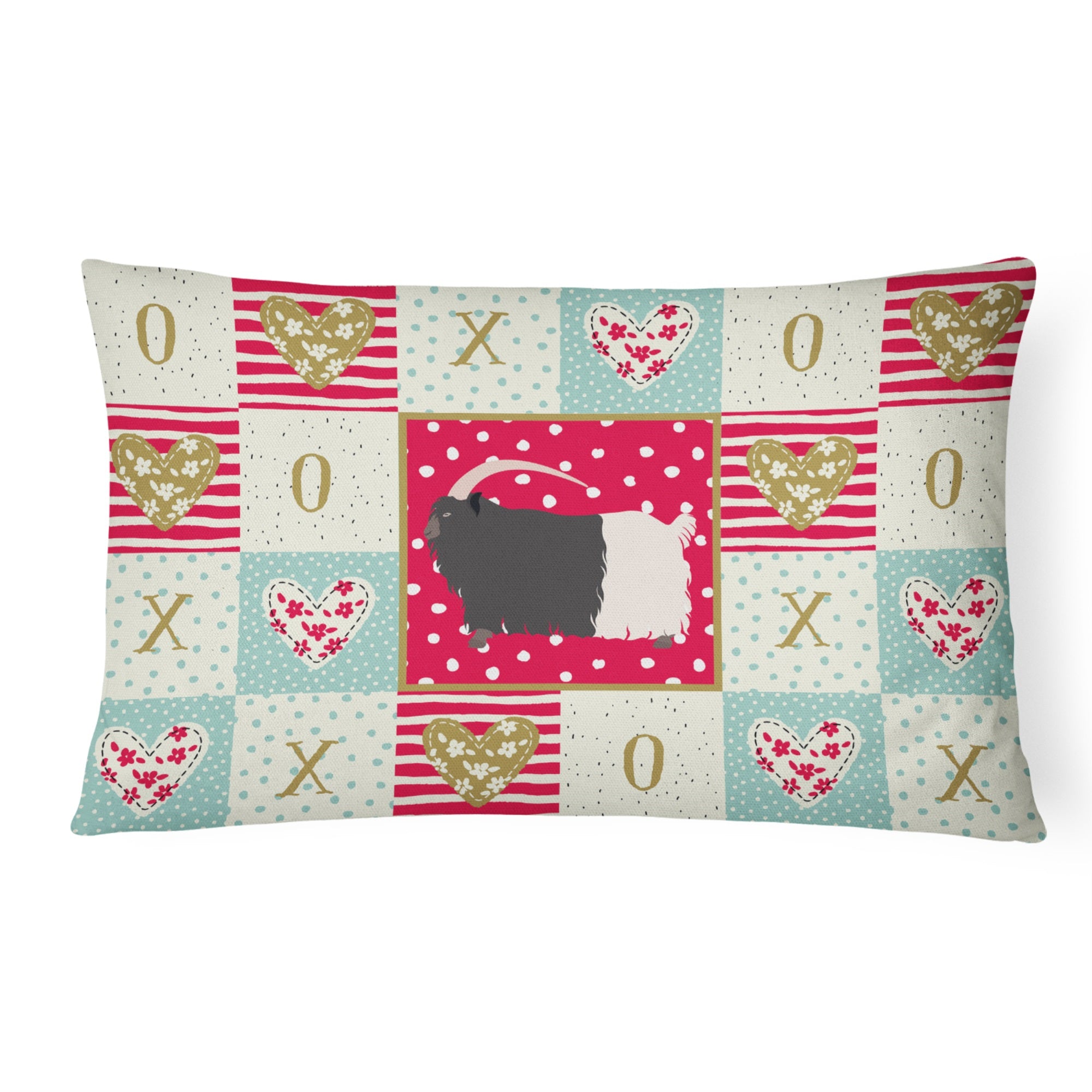 Welsh Black-Necked Goat Love Canvas Fabric Decorative Pillow
